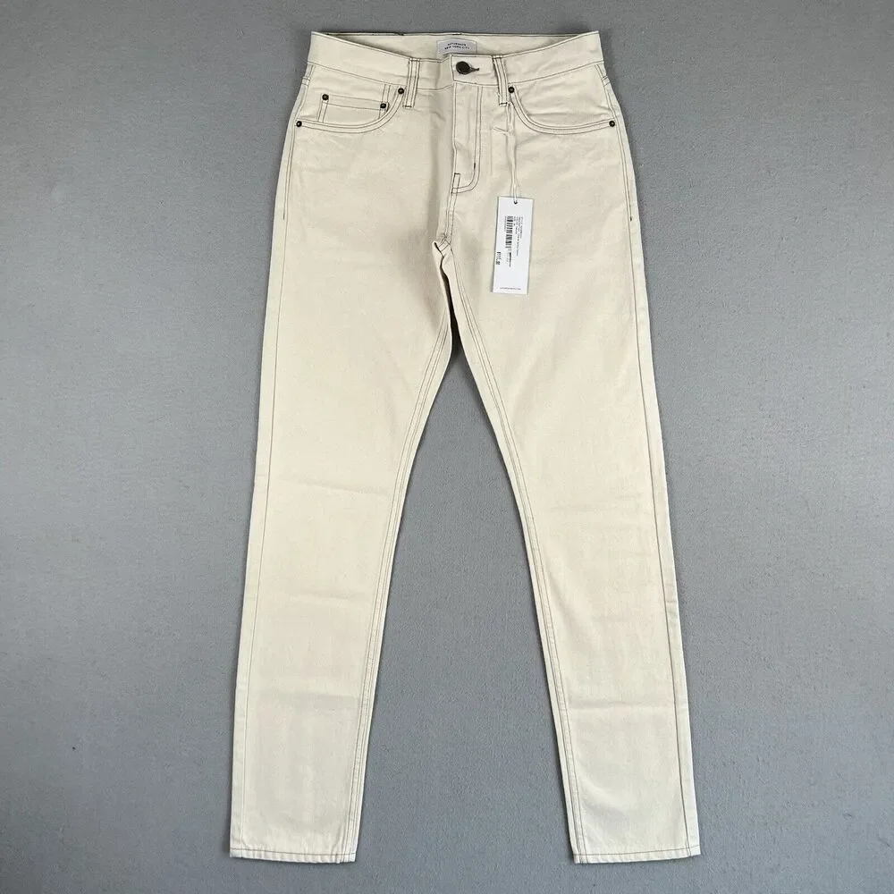 NWT Saturdays NYC Charlie Skinny Slim Natural Beige Mid Rise Denim Jeans 29x32‎